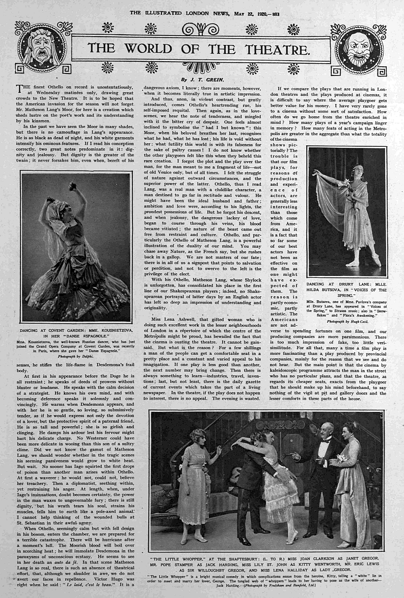 world of the theatre may 22 1920